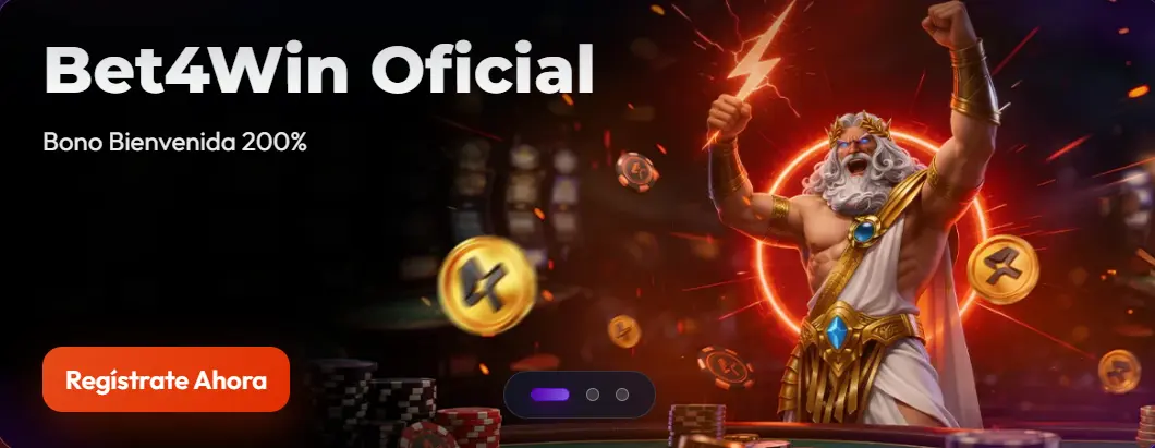 Banner del bono de bienvenida 200 por ciento de Bet4Win