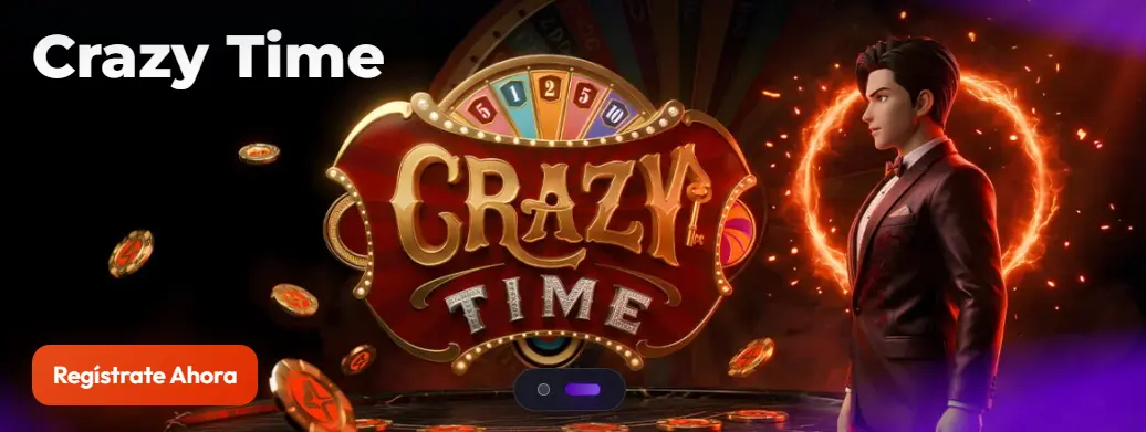 Banner de Crazy Time y casino en vivo en Bet4Win